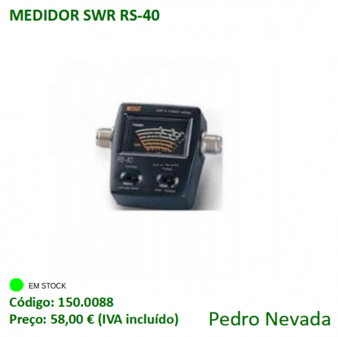 MEDIDOR SWR RS-40 - Pedro Nevada