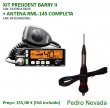 KIT RÁDIO PRESIDENT BARRY II + ANTENA RML-145 COMPLETA - Pedro Nevada