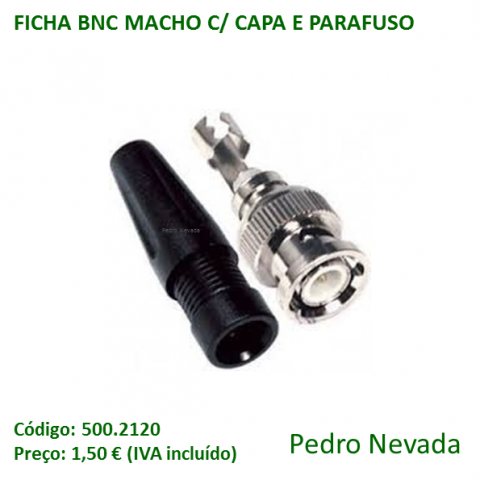 FICHA BNC MACHO C/ CAPA E PARAFUSO - Pedro Nevada
