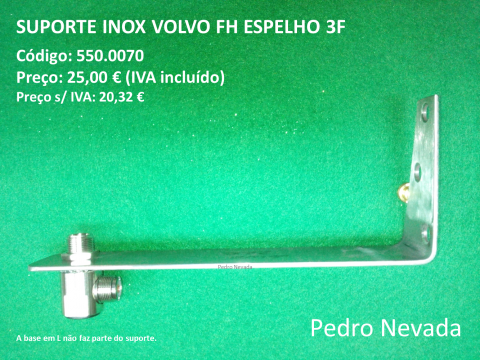 SUPORTE INOX VOLVO FH  3 FUROS  (N.º 6) - Pedro Nevada