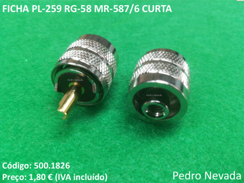 FICHA PL-259 RG-58 MR-587/6 CURTA BAQUELITE - Pedro Nevada