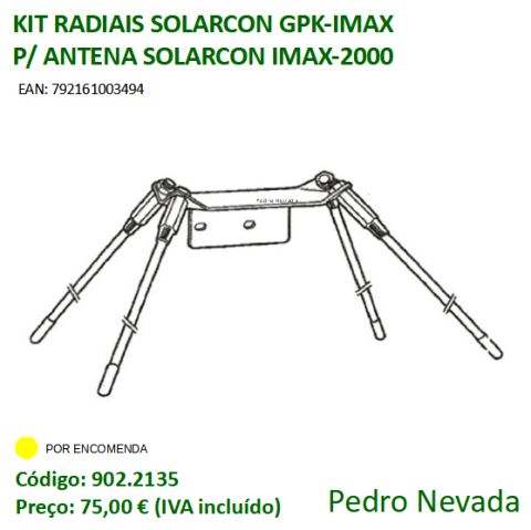 KIT DE RADIAIS SOLARCON GPK-IMAX P/ ANTENA IMAX-2000 - Pedro Nevada