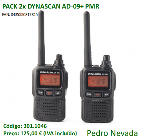 RÁDIO DYNASCAN AD-09+ PACK 2x C/ MALA - Pedro Nevada