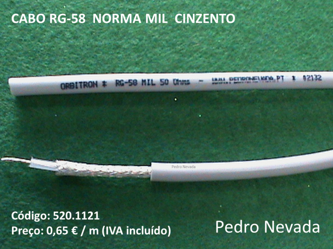 CABO RG-58 NORMA MIL CINZENTO - Pedro Nevada