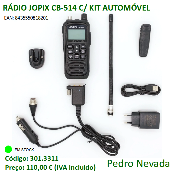 RÁDIO JOPIX CB-514 C/ KIT AUTOMÓVEL - Pedro Nevada