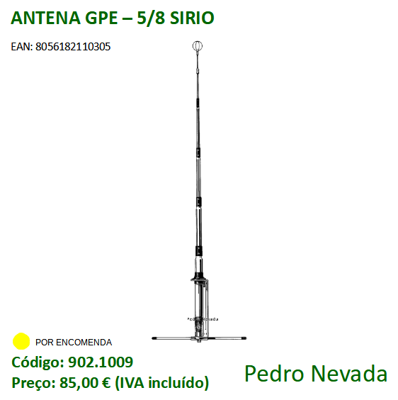 ANTENA GPE - 5/8 SIRIO - Pedro Nevada