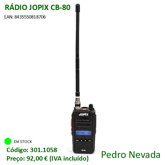 RÁDIO JOPIX CB-80 - Pedro Nevada