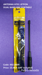 ANTENNA H701 JETFON DUAL BAND BNC PORTABLE - Pedro Nevada