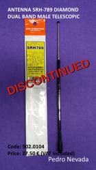 ANTENNA SRH-789 DIAMOND DUAL BAND MALE TELESCOPIC - Pedro Nevada