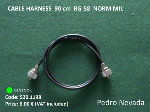 CABLE HARNESS  90 cm  RG-58  NORM MIL - Pedro Nevada