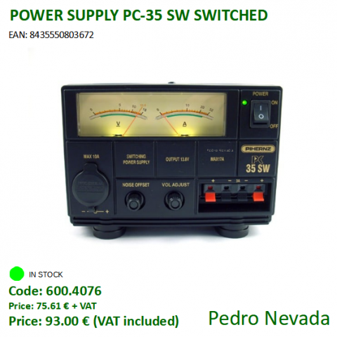 POWER SUPPLY PC-35 SW SWITCHED - Pedro Nevada