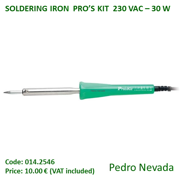 SOLDERING IRON  PRO'S KIT  230 VAC - 30 W - Pedro Nevada