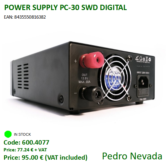 POWER SUPPLY PC-30 SWD DIGITAL - Pedro Nevada