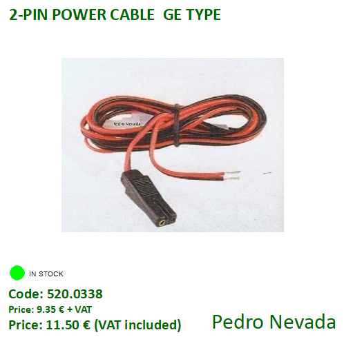 2-PIN POWER CABLE GE TYPE - Pedro Nevada