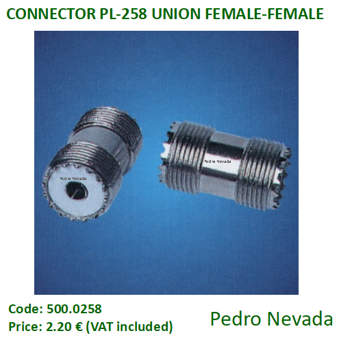 CONNECTOR PL-258 UNION FEMALE-FEMALE - Pedro Nevada